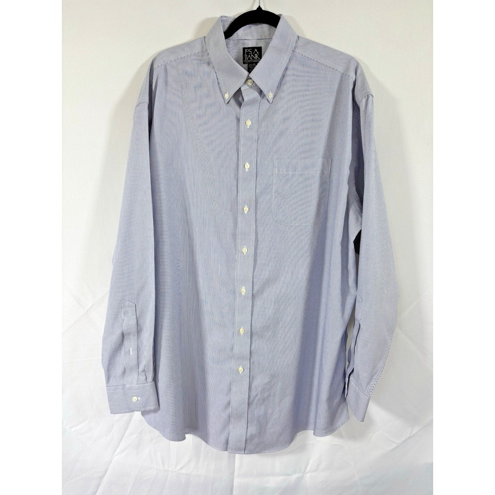 Jos.a.bank shirt size 17 1/2-36 striped dress 100% cotton